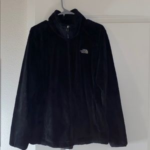 Black north face full zip up jacket.